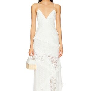 For Love & Lemons Rosalyn Maxi Dress in White size small